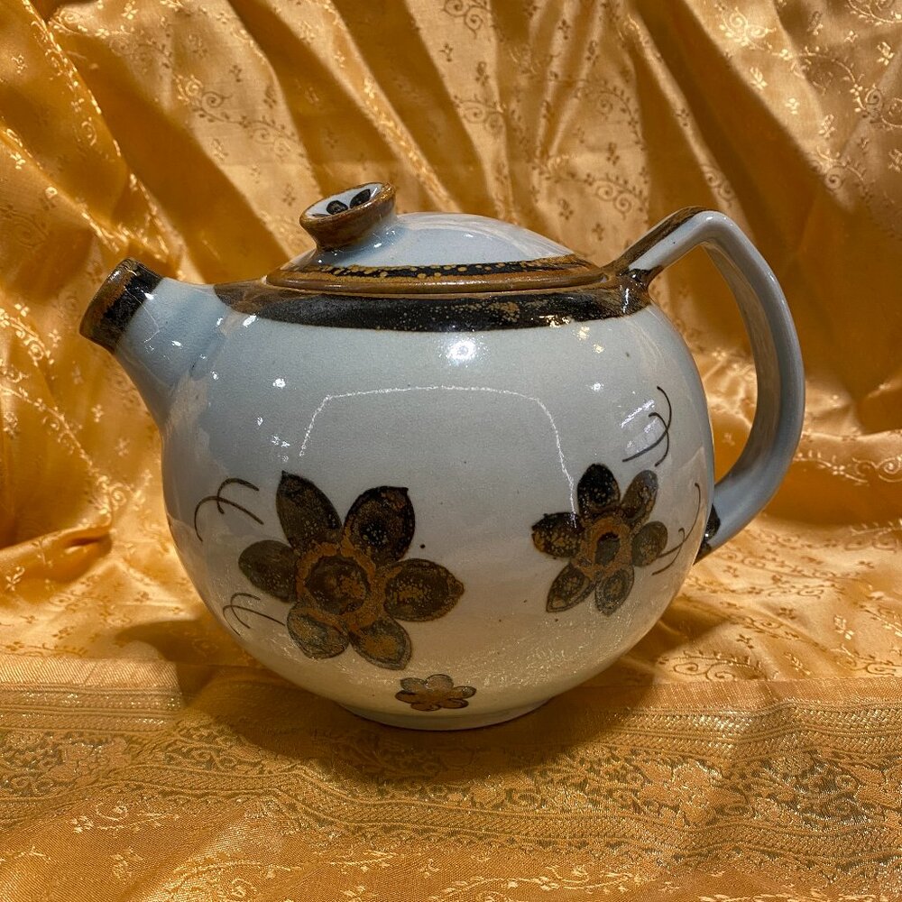 Vintage Ken Edwards El Palomar "Tonala" Mexican Folk Art Teapot, Floral Design